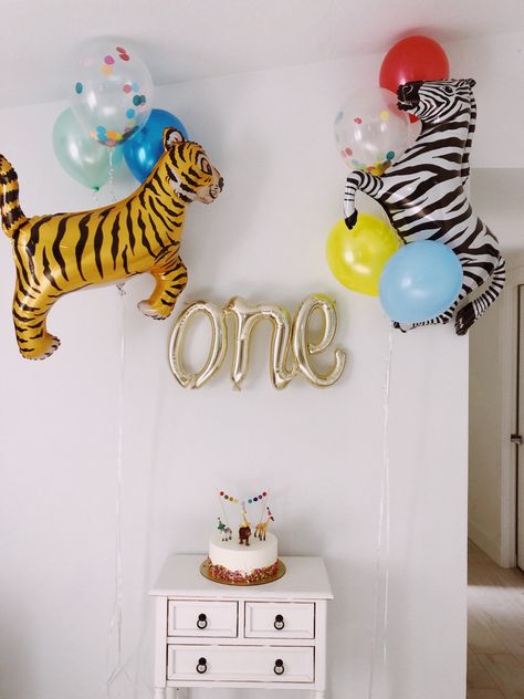 Party Animal First Birthday Theme, First Birthday Party Animal, Party Animal First Birthday Boy, Colorful First Birthday Boy, Animal Parade Birthday Party, Party Animal 1st Birthday, Animal Themed Birthday Party Decorations, Party Animal First Birthday, Animal First Birthday Party