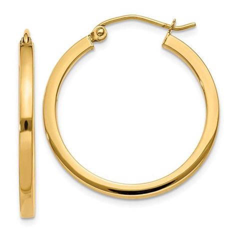 14k Yellow Gold Square-Tubed Hoop Earrings (2mm Thick), All Sizes ** Check out the image by visiting the link. (This is an affiliate link) Silver Money Clip, Tube Hoop Earrings, Traditional Earrings, Gold Cufflinks, Earrings Metal, Silver Cufflinks, Sterling Silver Hoops, Gold Hoops, Jewelry Earrings Hoops