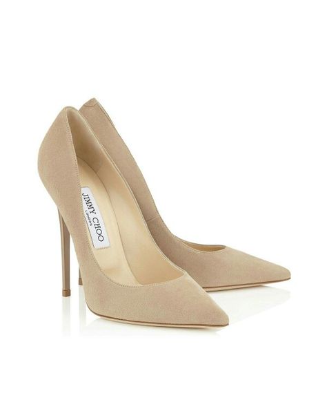 Jimmy Choo Kasut Wanita, Hak Tinggi, Jimmy Choo Pumps, Manolo Blahnik Heels, Pointy Toe Shoes, Suede Leather Shoes, Jimmy Choo Heels, Heels Classy, Nude Shoes