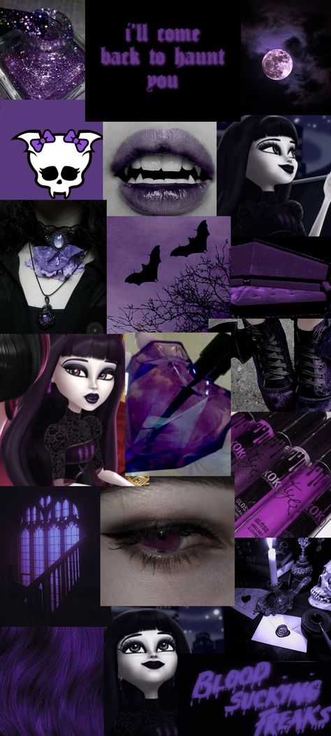 Elissabat vampir with monster high Elissabat Costume Ideas, Monster High Elissabat Aesthetic, Elissabat Hair, Elissabat Wallpaper, Purple Barbie Aesthetic, Elissabat Makeup, Elissabat Costume, Elissabat Cosplay, Purple Vampire Aesthetic