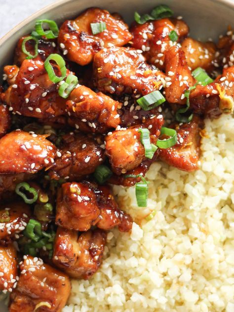 The Best Whole30 Orange Chicken - Clean Foodie Cravings Paleo Orange Chicken, Chinese Orange Chicken, Healthy Orange Chicken, Whole 30 Dinner, Whole 30 Meals, Tangerine Juice, Fall Meal, Broken Record, Orange Chicken Recipe