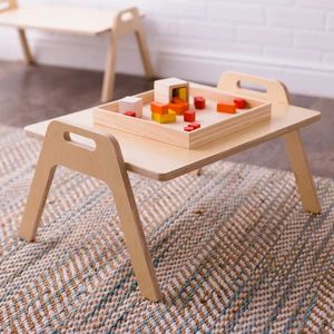 Montessori Tables | Modern Wood Montessori Tables – Sprout Floor Desk, Selling Ideas, Cnc Furniture, Natural Furniture, Montessori Furniture, Chair Ideas, Floor Table, Bed Table, Plywood Furniture