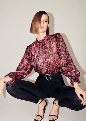 Fashion Lookbook Layout, Lookbook Layout, Paisley Print Blouse, Turtleneck Long Sleeve, Fashion Lookbook, Print Blouse, Wearing Black, Printed Blouse, Paisley Print