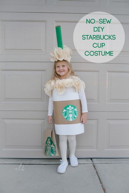 No sew DIY Starbucks Cup Costume | Andrea LeBeau Blog Coffee Costume Diy, Coffee Costume, Starbucks Halloween Costume, Starbucks Costume, Halloween Costumes Kids Homemade, Sew Halloween Costume, Cow Halloween, Change Jar, Kostum Halloween