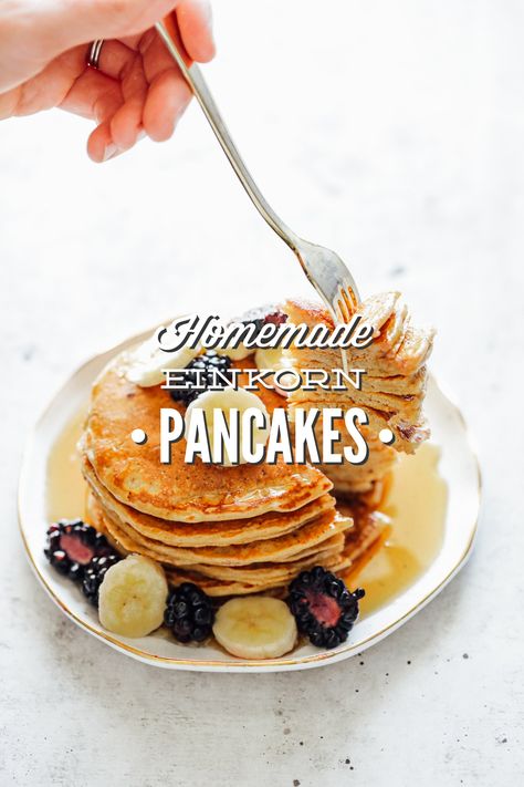 Einkorn Pancakes, Einkorn Bread, Einkorn Recipes, Einkorn Flour, Flour Pancakes, Healthy Work Snacks, Healthy Meals For Two, Snacks For Work, Flour Recipes