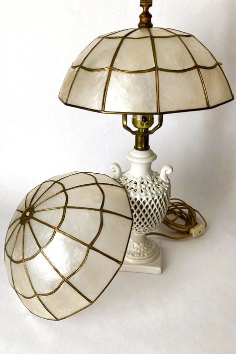 Capiz Shell Lamp, Floor Lamp Vintage, Shell Lamp, Lamp Finial, Whimsical Home, Capiz Shell, Vintage Floor Lamp, Lamp Vintage, Visual Diary