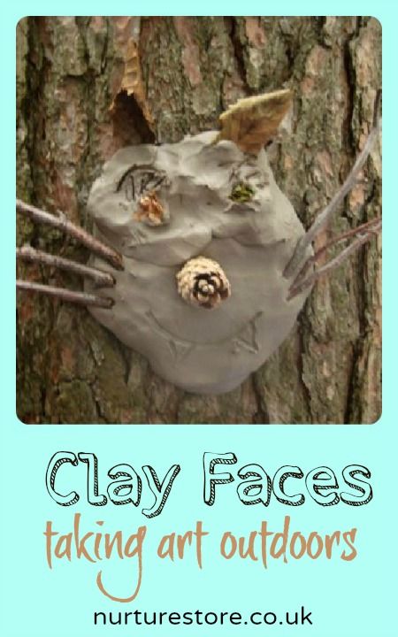 {natural clay tree sculptures} What a great way to make a nature collection into a piece of art. Forest School Activities, Outdoor Education, Clay Faces, Outdoor Classroom, Have Inspiration, Forest School, Nature Play, Outdoor Learning, Nature Collection