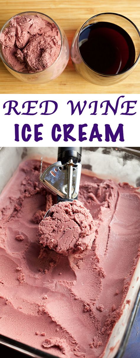 Wine Ice Cream Recipe, Red Wine Ice Cream, Wine Ice Cream, Real Vanilla, Homemade Wine, Vanilla Beans, Red Wines, Ice Cream Recipe, An Ice Cream