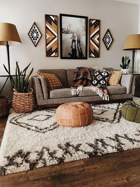 rustic home decor apartment #RusticHomeDécorTips Reka Bentuk Ruang Tamu, Reka Bentuk Bilik Tidur, Boho Living Room Inspiration, Hiasan Dalaman Rumah, Reka Bentuk Dalaman, Weeping Cherry, Minimalist Studio, Hiasan Bilik Tidur, Bohemian Living Room Decor