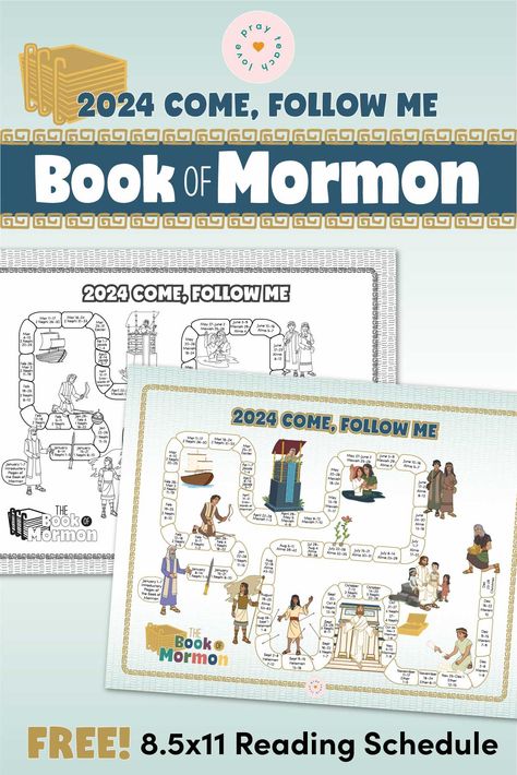 Primary Book Of Mormon Reading Chart, Lds Book Of Mormon Reading Chart, Book Of Mormon Timeline For Kids, Book Of Mormon Reading Charts For Kids, Come Follow Me 2024 Free Printables, 2024 Book Of Mormon Reading Chart, Lds Primary Book Of Mormon, Book Of Mormon Reading Charts Free, Book Of Mormon Reading Charts Printable