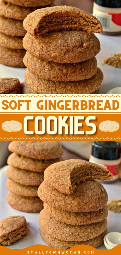 SOFT GINGERBREAD COOKIES, christmas cookies, holiday baking recipes Holiday Baking Recipes Easy, Easy Holiday Baking, Cookies Soft And Chewy, Easy Gingerbread Cookies, Best Gingerbread Cookies, Soft Ginger Cookies, Soft Gingerbread, Chewy Gingerbread Cookies, Resepi Biskut