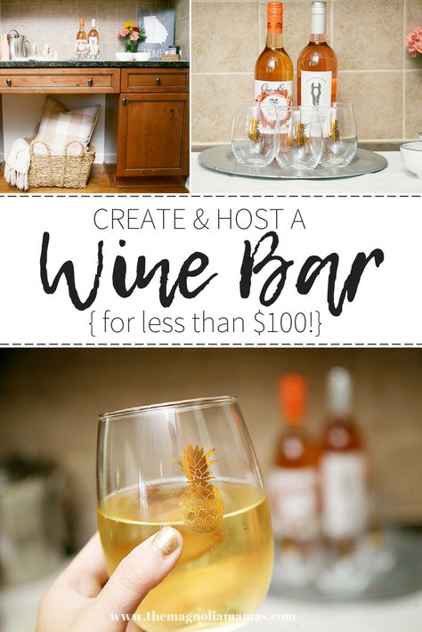 How to create AND host a wine bar for less than $100. Great idea for a girls night in on a budget!  #ChristmasTreeShopsandthat #andthatfunfinds #andthatshoppingchallenge #sponsored Wine Bar Ideas Party, Diy Wine Bar, Wine Station, Household Necessities, Adult Party Themes, Drink Recipes Nonalcoholic, Girls Night In, Wine Party, Cheese Party