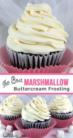 Marshmallow Buttercream Frosting, Marshmallow Icing, Marshmallow Buttercream, Butter Cream Frosting, Best Buttercream, Salad Buah, Marshmallow Frosting, Baking Stuff, Brownie Desserts