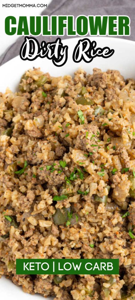 Cauliflower Dirty Rice, Keto Cauliflower Rice, Dirty Rice Recipe, Cauliflower Recipes Healthy, Cauliflower Rice Recipe, Recipe Cauliflower, Frozen Cauliflower Rice, Cauliflower Rice Recipes, Dirty Rice