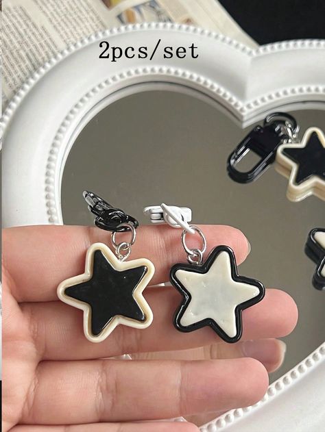 Multicolor  Collar  ABS   Embellished   Women Accessories Cute Keychains For Backpacks, Aesthetic Crafts, Keychain Black, Cute Stationary School Supplies, Backpack Accessories, Neutral Accessories, Matching Keychains, Backpack Decoration, Stationary School