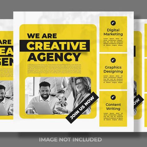 Creative Agency Yellow And White Minimal Social Media Post Minimal Ads Design, Yellow Social Media Design, White Social Media Design, Minimal Social Media Design, Minimal Social Media Post, Social Media Post Design Templates, Minimal Ads, Agency Social Media Post, Dublin Airport