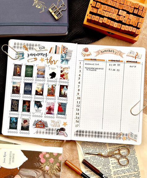 Reading Journal Setup Ideas, Reading Journal Library Spread, Book Journal Ideas Layout Monthly, January Reading Journal Spreads, Monthly Reading Wrap Up, Reading Journal Flip Through, Book Journal Monthly Wrap Up, Reading Journal Monthly Wrap Up, Book Journal Spreads Ideas