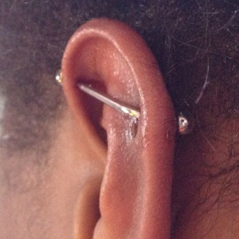 Industrial 14g 1-1/2" BB Modified Industrial Piercing, Industrial Piercing, Tattoos And Piercings, Cool Tattoos, Anatomy, Piercings, Tattoos