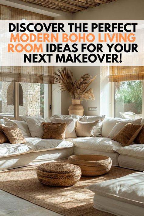 Transform your space with our inspiring modern boho living room ideas! Discover how to blend earthy textures, vibrant colors, and eclectic decor for a cozy, stylish atmosphere. From layered rugs to chic wall art, find tips on creating a welcoming retreat that reflects your unique style. Perfect for your next makeover, these ideas will elevate your living room into a bohemian paradise. Save this pin for all the inspiration you need to refresh your home! Modern Boho Living Room Decor, Modern Boho Living Room, Statement Furniture, Chic Wall Art, Boho Living Room Decor, Decor Elements, Layered Rugs, Boho Living, Boho Living Room