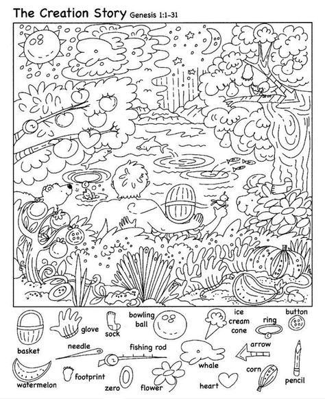 Christian Puzzles, Hidden Pictures Printables, Hidden Picture Games, Highlights Hidden Pictures, Hidden Picture Puzzles, Seek And Find, Christian Activities, Bible Coloring Pages, Sunday School Activities