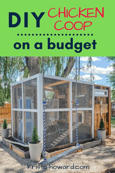 Chicken Coop On A Budget, Backyard Chicken Coop Diy, Chicken Coop Designs Diy, Cute Chicken Coops, Small Chicken Coops, Chicken Coop Garden, Easy Chicken Coop, Backyard Chicken Coop Plans, Diy Chicken Coop Plans