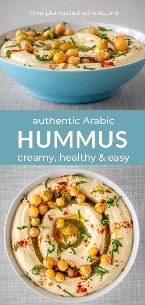 Authentic oil-free hummus is easy to make yourself and the result is delicious. The best homemade hummus is made with simple, plain, and a few vegan ingredients that are more or less simply mixed together. This easy and healthy no-oil hummus (no oil used for the hummus itself but on top, if you like) is a classic and authentic recipe. It is made with plenty of tahini (sesame butter) instead, which makes it super smooth and creamy. No Oil Hummus Recipe, No Oil Hummus, Vegan No Oil Recipes, Hummus Recipe No Tahini, Hummus No Oil, Cucumber Mint Juice, Oil Free Hummus Recipe, Authentic Hummus Recipe, Hummus Recipe Without Tahini