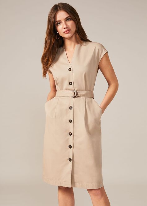 This Utility Style Piece Is Completed With A Button Down Front, Buckle Belt And Pockets. A Smart And Unique Style For Work, Weekends And Holidays.Model Wears Uk Size 10 And Is 5'7 / 170Cmregular Fit. Safari Outfit Women, Summer Day Dresses, Ring Belt, Christmas Party Outfits, Utility Style, Dress Shapes, Capped Sleeve Dress, Phase Eight, Button Down Dress