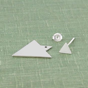 Teen Presents, Edgy Earrings, Trendy Jewerly, Earring Jackets, Silver Jewelry Earrings, Punk Jewelry, Geometric Triangle, Branded Packaging, Triangle Earrings