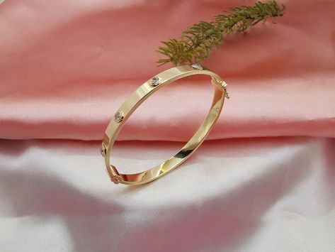 Latest Gold Kada Design For Women, Kada Design For Women, Gold Kada Design For Women, Gold Kada Design, Kada Design, Gold Kada, Trendy Bracelet, Diamond Bangle Bracelet, Womens Bangles