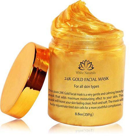 Amazon.com : 24K Gold Facial Mask By White Naturals:Rejuvenating Anti-Aging Face Mask For Flawless Skin, Reduces Fine Lines &Wrinkles, Clears Acne, Minimizes Pores, Moisturizes & Firms Up Your Skin : Beauty Anti Aging Face Mask, Gold Facial, Gold Face Mask, Moisturizing Face Mask, Anti Aging Mask, Skin Detox, Gold Face, Anti Aging Facial, Skin Care Mask