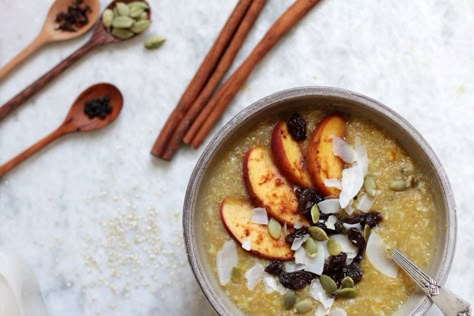 Recipe Box: Ayurvedic Breakfast Porridge with Stewed Fruit | Vidya Living Fruit Porridge, Ayurvedic Breakfast, Postpartum Recipes, Ayurveda Diet, Stewed Fruit, Yoga Food, Ayurveda Recipes, Breakfast Porridge, Ayurvedic Recipes