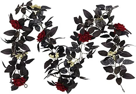 Silk Flower Garland, Hanging Flower Garland, Halloween Girlande, Party Table Centerpieces, Rose Vine, Halloween Kunst, Artificial Garland, Hanging Vines, Halloween Garland