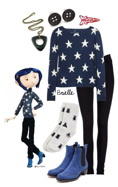 Coraline Costume Ideas, Coraline Outfit Ideas, Coraline Outfit Aesthetic, Coraline Clothes, Coraline Inspired Outfit, Coraline Style, Coraline Outfit, Coraline Party, Coraline Birthday