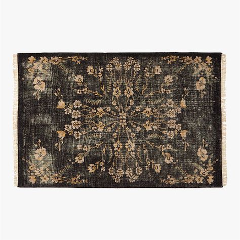 Modern Area Rugs | CB2 Canada Black Area Rug In Living Room, Rug With Green Accents, 1890 House, Cb2 Rug, House Accents, Living Room Wood Floor, Rugs Contemporary, Room Size Rugs, Primary Suite