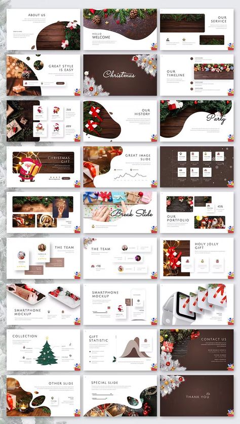 Layout Editoriale, Graphic Designer Ideas, Christmas Powerpoint, Christmas Powerpoint Template, Catalogue Layout, Slideshow Presentation, Template Wordpress, Welcome To The Team, Illustrator Design Tutorial