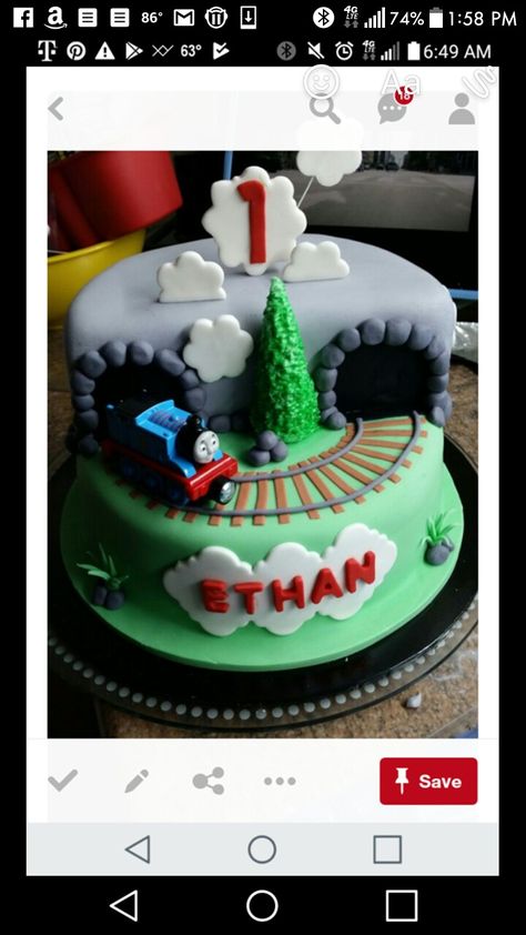 Train Birthday Cakes, Birthday Cakes Fondant, Thomas The Train Engine, Thomas Birthday Cakes, Train Theme Birthday Party, Thomas The Train Birthday, Thomas Birthday Parties, Thomas Train Cake, Thomas Cakes