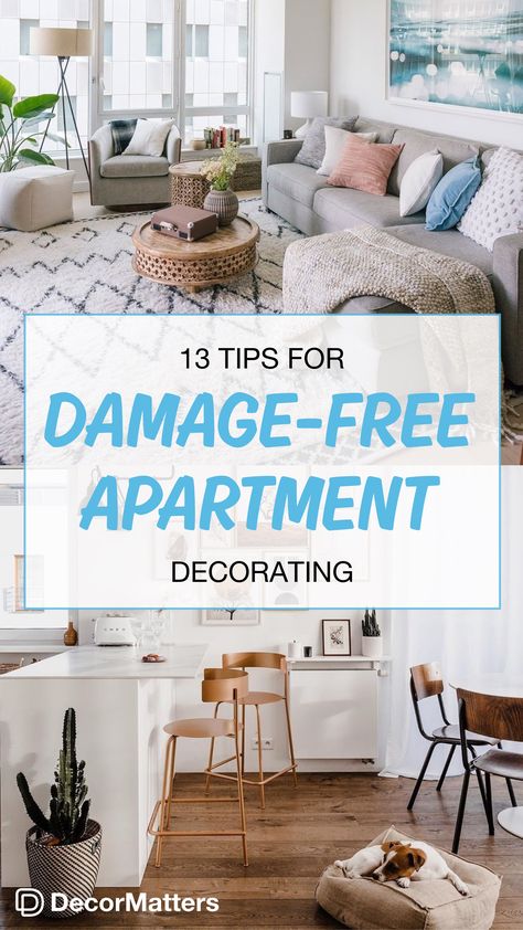 In an apartment, it can be tough to decorate without losing your damage deposit in the process. Fear not - there are still ways to personalize your living area without wrecking the walls or floors. Transform your rented space into a home by using these tips to personalize your apartment without forfeiting your security deposit! Click to read more! (Keywords: apartment decor, damage-free decor, rental decor, contact paper, home wallpaper, fake plants, interior design, home decor, apartment) Affordable Apartment Decor, Black Room Decor, Rental Home Decor, Apartment Hacks, Apartment Wall Decor, White Apartment, Apartment Walls, Flat Decor, Apartment Decorating On A Budget