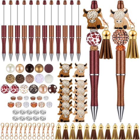 PRICES MAY VARY. Package Includes: you will receive 12 pieces of bead pens, 12 pieces of tassels, 12 pieces of clasps, 32 pieces of large spacer beads and 18 pieces of small beads; Abundant quantity can satisfy your daily use, and you can make your own craft Reliable Material: each beaded pen is made of quality plastic and the material of this pen holder is metal, light in weight and sturdy enough, not easy to break or deform, serving you for a long time Assorted Bead: the beads include colorful Bead Pens, Beadable Pens, Pen Diy, Mobile Business, Festival Diy, Pen Kits, Beadable Products, Crochet Decoration, Diy Making