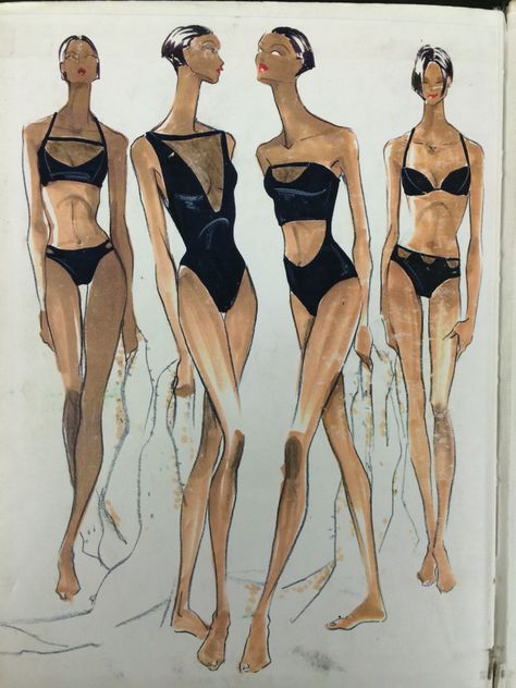 Design Sketches for ANNE Klein Swimsuits I designed in 1994 Silhouette Mode, Swimwear Design, Fashion Illustration Poses, Moda Rock, Fashion Design Drawing, Fashion Figure Drawing, Fashion Design Sketch, Fashion Design Sketchbook, Design Moda