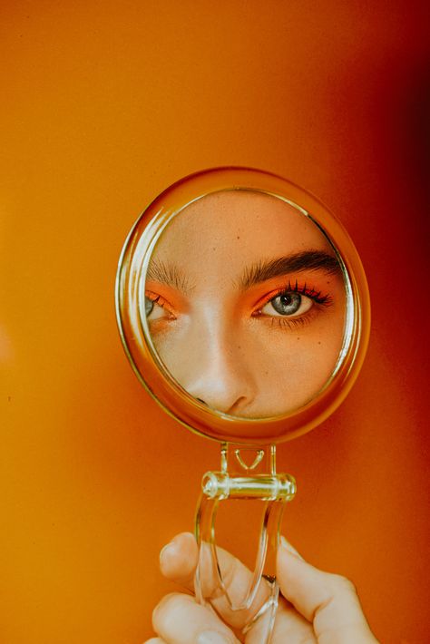 Orange Crush on Behance Mirror Photography, Shotting Photo, Orange Aesthetic, Lukisan Cat Air, Orange Crush, Foto Art, Creative Portraits, Foto Inspiration, 인물 사진