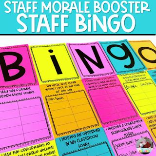 Use Staff BINGO to Easily Boost Morale Staff Morale Ideas, Staff Bingo, Staff Morale Booster, Work Team Building Activities, Morale Ideas, Teacher Morale, Morale Boosters, Staff Morale, Ideas For Teachers