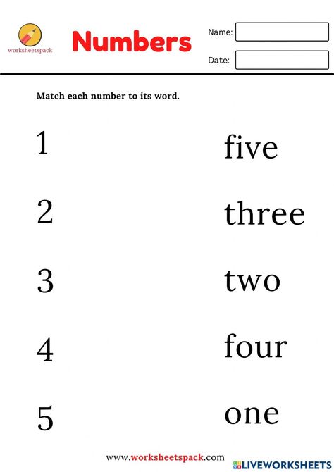 Number Words, 1st Grade Worksheets, English As A Second Language (esl), Forgot My Password, English As A Second Language, Esl Worksheets, School Subjects, The Numbers, Worksheets For Kids