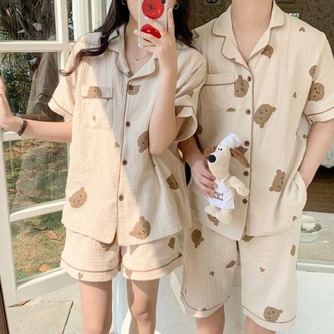 Couples Dresses Matching, Pajamas Shorts Outfit, Matching Couple Pajamas, Matching Pajama Set, Bff Matching Outfits, Ancient Chinese Clothing, Matching Pajama, Couple Pajamas, Sleepwear Fashion