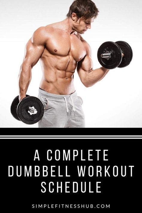 Dumbbell Workout For Men Home, Beginner Weight Workout At Home, At Home Dumbell Workout Men, At Home Workout Plan Build Muscle, Beginning Dumbell Workout, Workout Programs With Dumbbells, Dumbell Whole Body Workout, Home Dumbell Workout Schedule, At Home Workout For Men