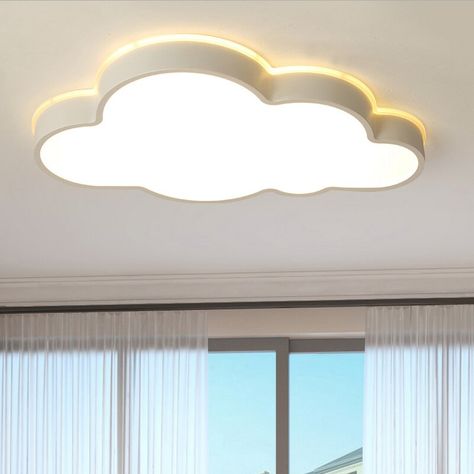 Isabelle & Max™ Fallsbrook Acrylic LED Flush Mount & Reviews | Wayfair Room Lamps Bedrooms, Kids Church Decor, Kids Ceiling Lights, Dimmable Led Ceiling Lights, Kids Room Lighting, Nursery Lighting, Cloud Lights, Minimalist Lighting, Chandelier Bedroom