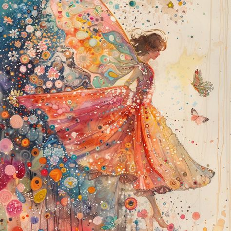 Spring Fairy Watercolor Art Print Watercolor Fantasy Art, Fairy Watercolor, Fairy Painting, Fantasy Watercolor, Angel Illustration, Spring Fairy, Fairy Pictures, Biology Notes, Fairytale Illustration