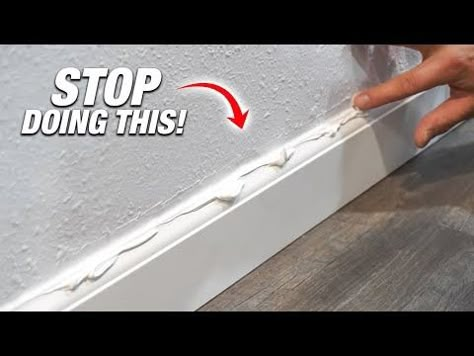 The Baseboard Caulking Secret Tips And Tricks I Wish I Knew As A DIYer! How To - YouTube Baseboard Trim Hacks, Caulk Trim Baseboards, Repair Baseboards And Trim, Diy Baseboard Trim, Caulking Baseboards To Floor, How To Clean Baseboards Easy, Baseboard Caulking, Caulking Tips Bathroom, Caulking Baseboards