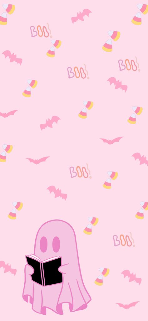 Pink Ghost Iphone Wallpaper Cute Pink Halloween Wallpaper Iphone, Kawaii Spooky Wallpaper, Pink Spooky Wallpaper Iphone, Aesthetic Pink Halloween Wallpaper, Pink Preppy Halloween Wallpaper, Cute Ghost Iphone Wallpaper, Halloween Pastel Wallpaper, Cute Ghost Face Wallpaper, Halloween Girly Wallpapers