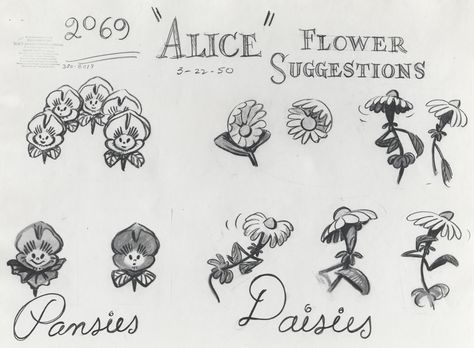 The flowers in Disney's Alice in Wonderland have attitude issues. Friendly at first when a downsized Alice approaches them, but then thei... Disney Flowers, Hipster Doodles, Ephemeral Tattoo, Alice And Wonderland Tattoos, Alice In Wonderland Flowers, Tattoo Disney, Alice In Wonderland Drawings, Alice In Wonderland Book, Wonderland Tattoo