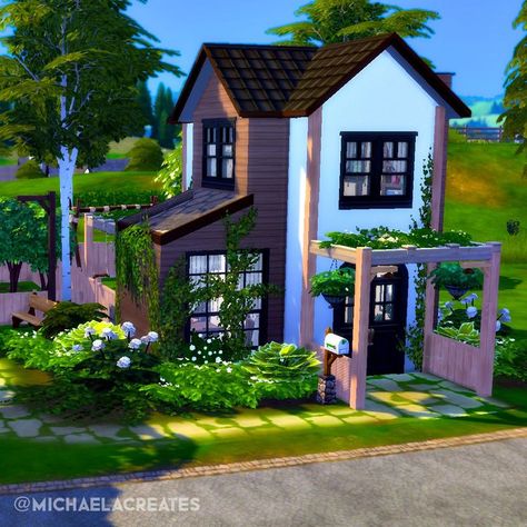 Artist’s Rustic Tiny Home 🧑🏽‍🎨 A tier 2 tiny home for an artistic sim with a passion for gardening and plants! 🤎 Windenburg 🤎 20x20 🤎$39,965 🤎 Origin ID: mysixsims #thesims4 #simshouse #simsbuild #showusyourbuilds #sims4maxismatch #sims4housebuild #simshome #dreamhouse #sims Tiny House Design Sims 4, Sims Garden House, Tiny Homes Sims 4, Tiny Sims 4 House, Sims 4 Plant House, Sims 4 20x20 House, Sims 4 Artist House, Sims4 Tiny House, Sims 4 Tiny House Ideas